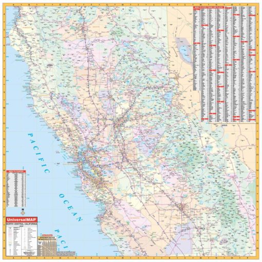 California State North Central Wall Map