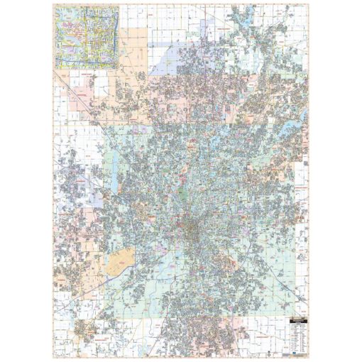 Indianapolis & Marion Co IN Wall Map