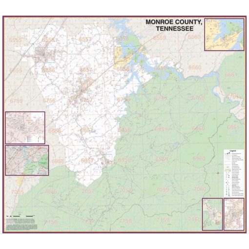 Monroe County TN Wall Map