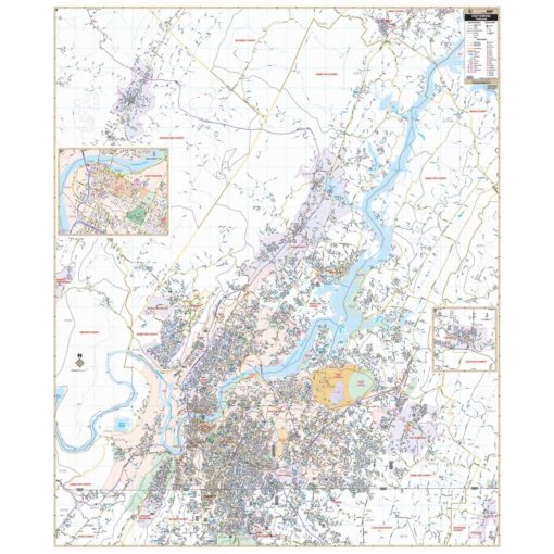 Chattanooga & Hamilton Co TN Wall Map