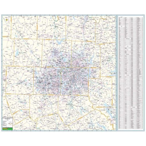 N Central TX/DFW Metroplex Wall Map