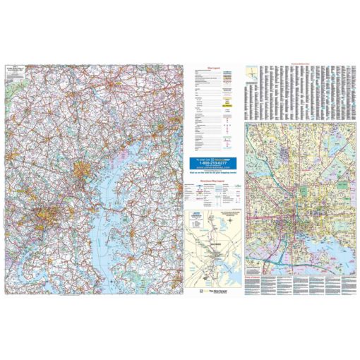 Baltimore Maryland 50-mile Radius Vicinity Wall Map