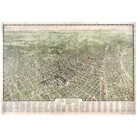 Los Angeles 1909 Historical Print with Metal Silver Frame