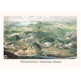 Yellowstone National Park 1904 Historical Print with Metal Silver Frame