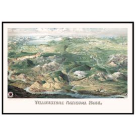 Yellowstone National Park 1904 Historical Print with Metal Black Frame