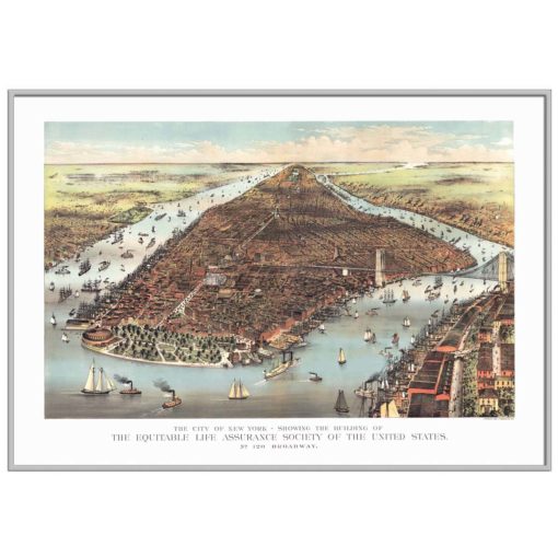 New York 1883 Historical Print Mounted Only No Frame