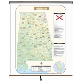 Alabama Large Shaded Relief Wall Map