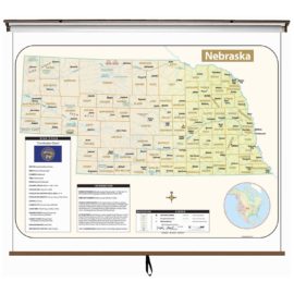 Nebraska Large Shaded Relief Wall Map
