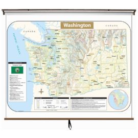 Washington Large Shaded Relief Wall Map