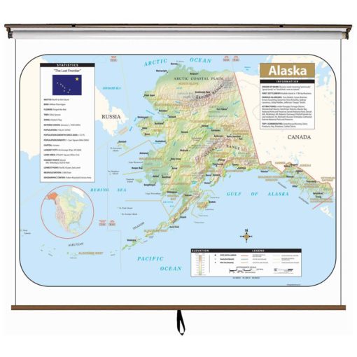 Alaska Large Shaded Relief Wall Map
