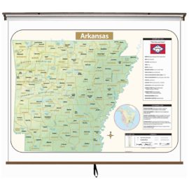 Arkansas Large Shaded Relief Wall Map