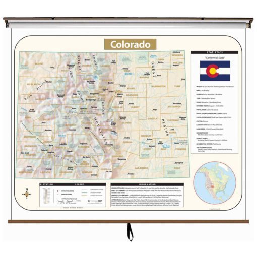Colorado Large Shaded Relief Wall Map