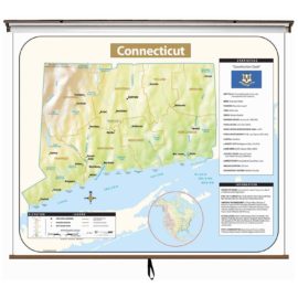 Connecticut Large Shaded Relief Wall Map