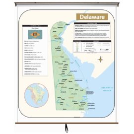 Delaware Large Shaded Relief Wall Map