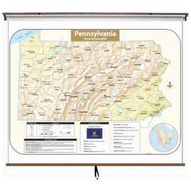 Pennsylvania Large Shaded Relief Wall Map