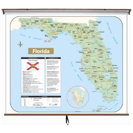 Florida Large Shaded Relief Wall Map