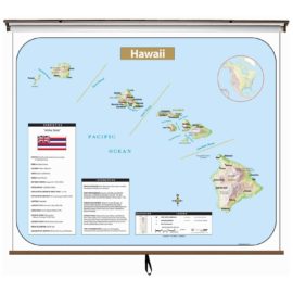 Hawaii Large Shaded Relief Wall Map