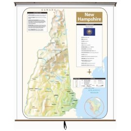 New Hampshire Large Shaded Relief Wall Map