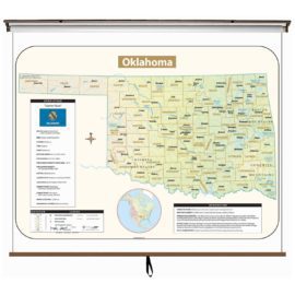 Oklahoma Large Shaded Relief Wall Map