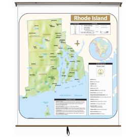 Rhode Island Large Shaded Relief Wall Map