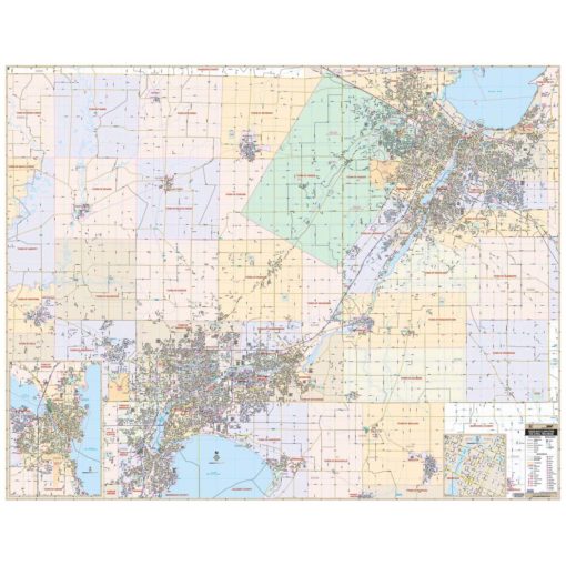Fox Cities WI Wall Map