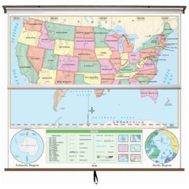 US/World Beginner Wall Map Combo