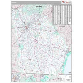 Georgia State 5-Digit ZIP Code Wall Map