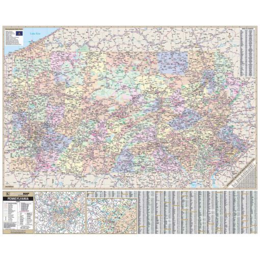 Pennsylvania State Wall Map