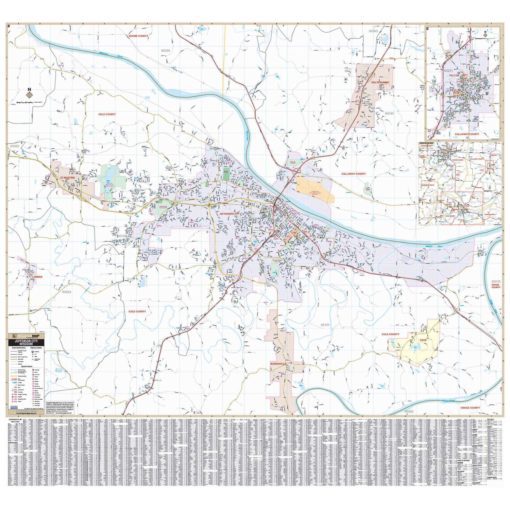 Jefferson City & Fulton Co MO Wall Map
