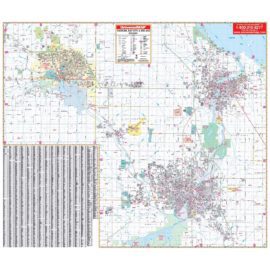 Saginaw Midland & Bay City MI Wall Map