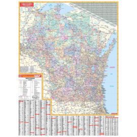 Wisconsin State Wall Map