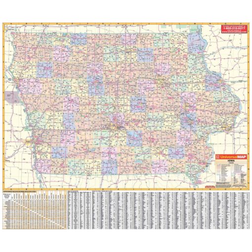 Iowa State Wall Map