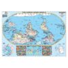 Upside Down World Wall Map Robinson Projection