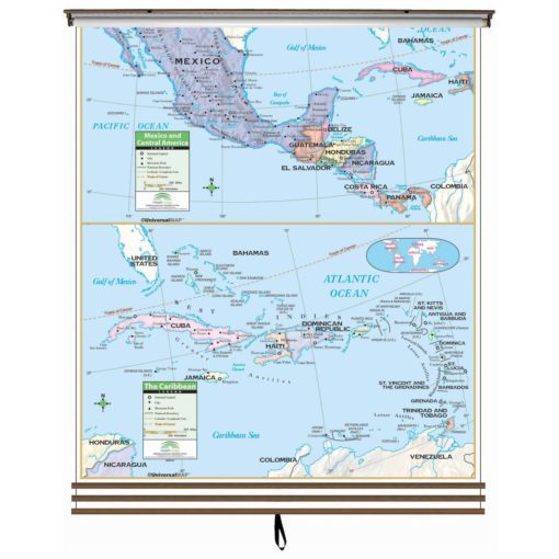 Western Hemisphere Primary Wall Map Set 3-Map Set