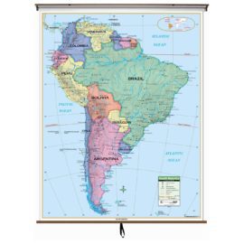 South America Primary Wall Map