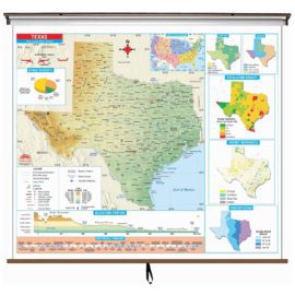 Texas Intermediate Thematic Wall Map
