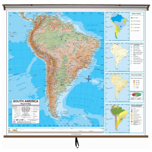South America Advanced Physical Wall Map