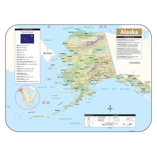 Alaska Shaded Relief Map