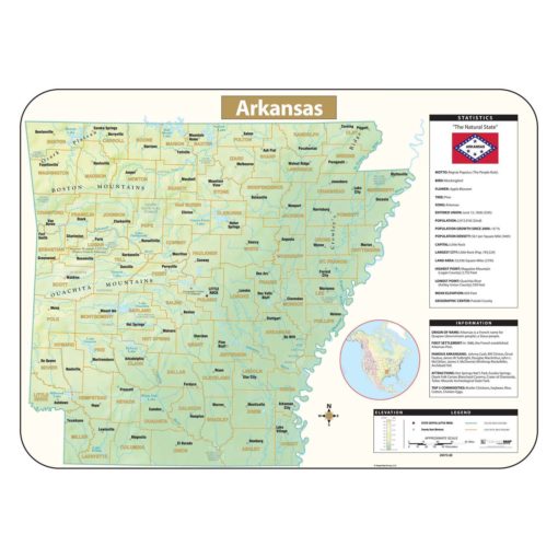 Arkansas Shaded Relief Map