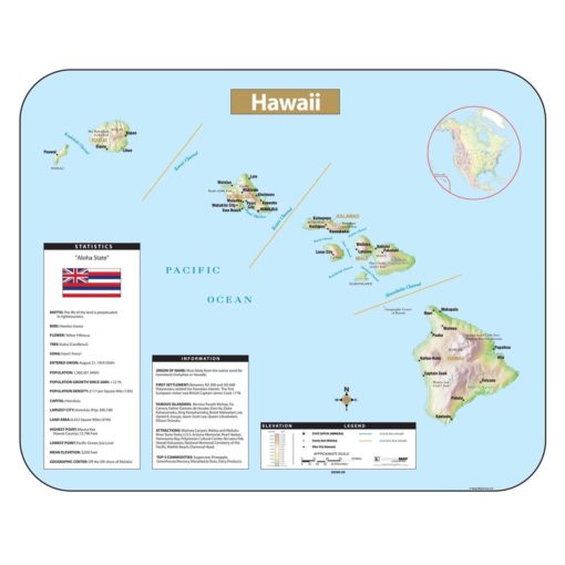 Hawaii Shaded Relief Map