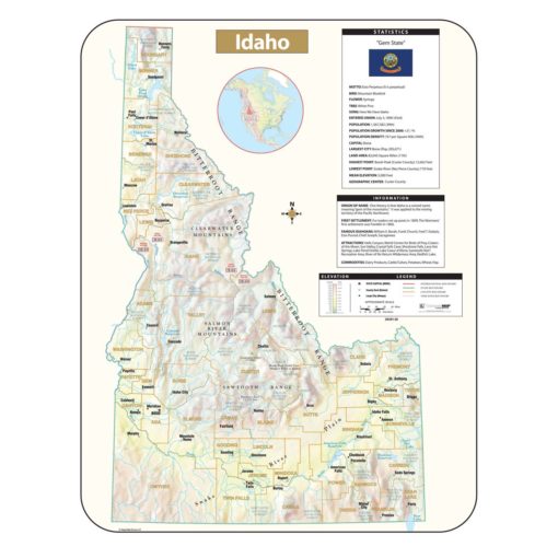 Idaho Shaded Relief Map