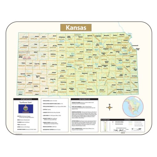 Kansas Shaded Relief Map