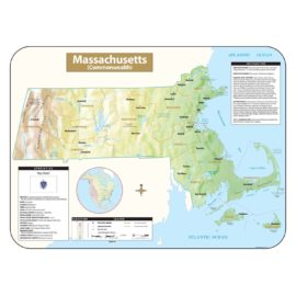 Massachusetts Shaded Relief Map