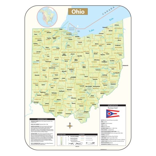 Ohio Shaded Relief Map