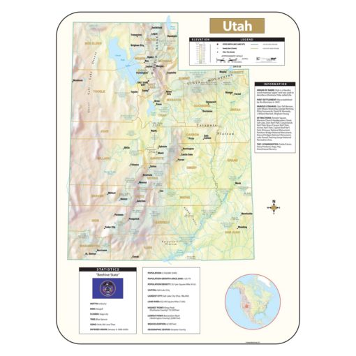 Utah Shaded Relief Map
