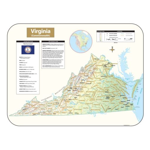 Virginia Shaded Relief Map