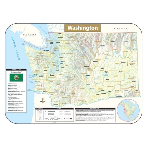 Washington Shaded Relief Map