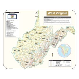 West Virginia Shaded Relief Map