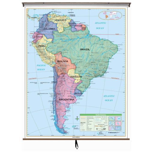 South America Essential Wall Map