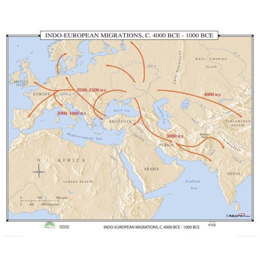 Indo-European Migrations c 4000 - 1000bce